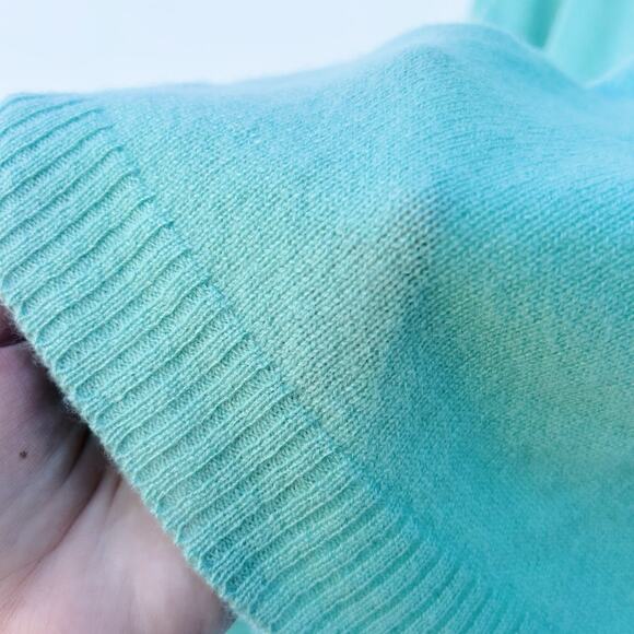 LUIV Firenze Feather Italian Cashmere Sweater Top Long Sleeve Teal Large - Picture 10 of 14
